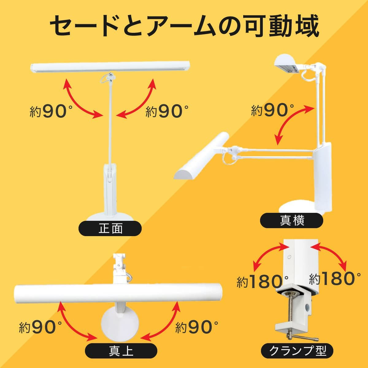 デスクライト ジェントライト｜目に優しい 2Way ベース・クランプ対応